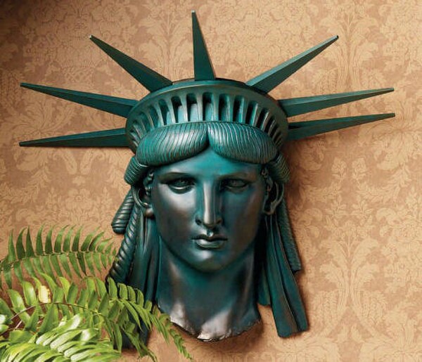 Statue of Liberty Wall Frieze Sculpture Mask Accent Decor